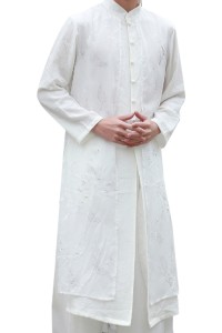 Chinese Tang costume men's Han suit Chinese Style Men's costume ancient costume long gown meditation suit Taoist robe Xianqi Kung Fu SHIRT CREW drama suit SKF001 detail view-4
